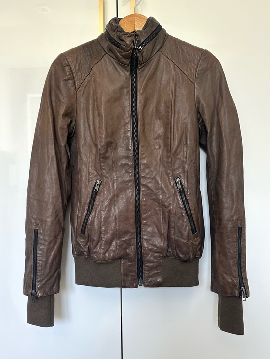 Mackage Jackets & Blazers - Mackage Brown Leather Moto Bomber Jacket XS Genuine Leather